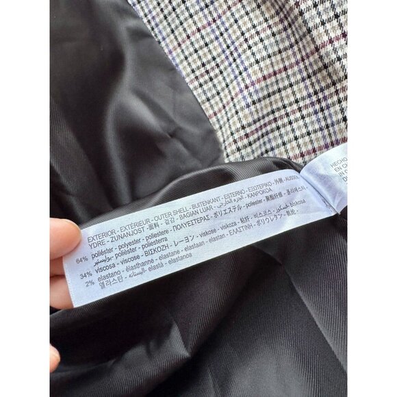ZARA Grey Brown Check Single Breasted Oversized Boxy Blazer Suit Jacket, Size S - Picture 13 of 14